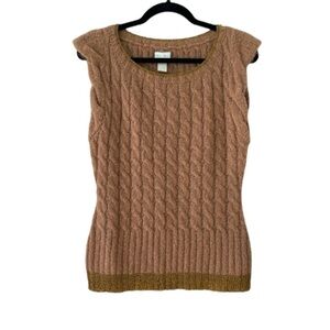 Anthropologie Brown Cable Knit Sweater